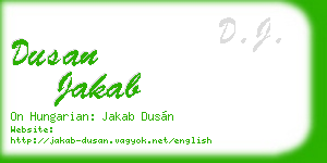 dusan jakab business card